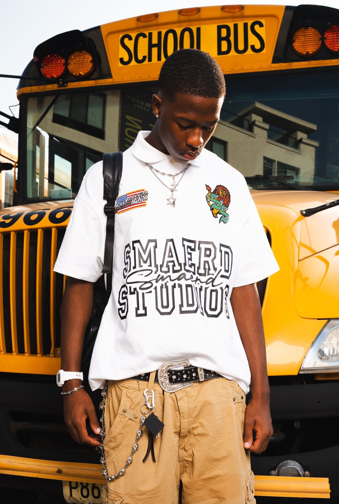 White “SMAERD UNIVERSITY” Polo Shirt